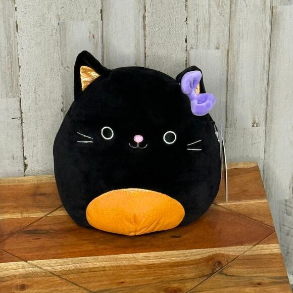 NWT Claire's Exclusive Squishmallow 8" Autumn Black‎ Cat Plush Toy - Picture 1 of 5
